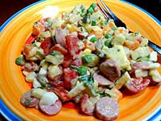 Groentensalade met knak